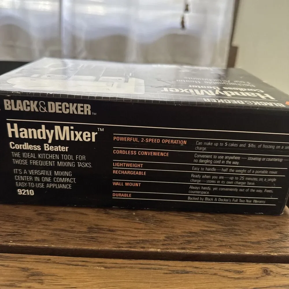 Black & Decker Handy Mixer Cordless Beater compact Wall Mount  New Open Box
